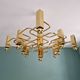 Geometric brass chandelier, design by Gaetano Sciolari, Boulanger, 1970.