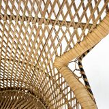 Vintage bohemian peacock wicker chair