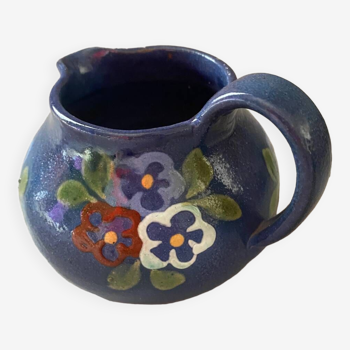 Blue pitcher and flowers prop art jean garillon soufflenheim alsace