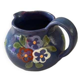 Blue pitcher and flowers prop art jean garillon soufflenheim alsace