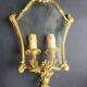 Vintage Louis XVI bronze corner wall sconce Lucien Gau Paris