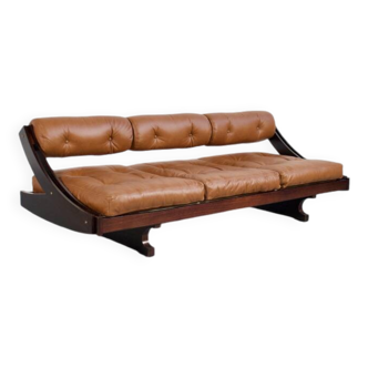 3-seater sofa gs 195 leather and rosewood gianni songia 1963 sormani editor