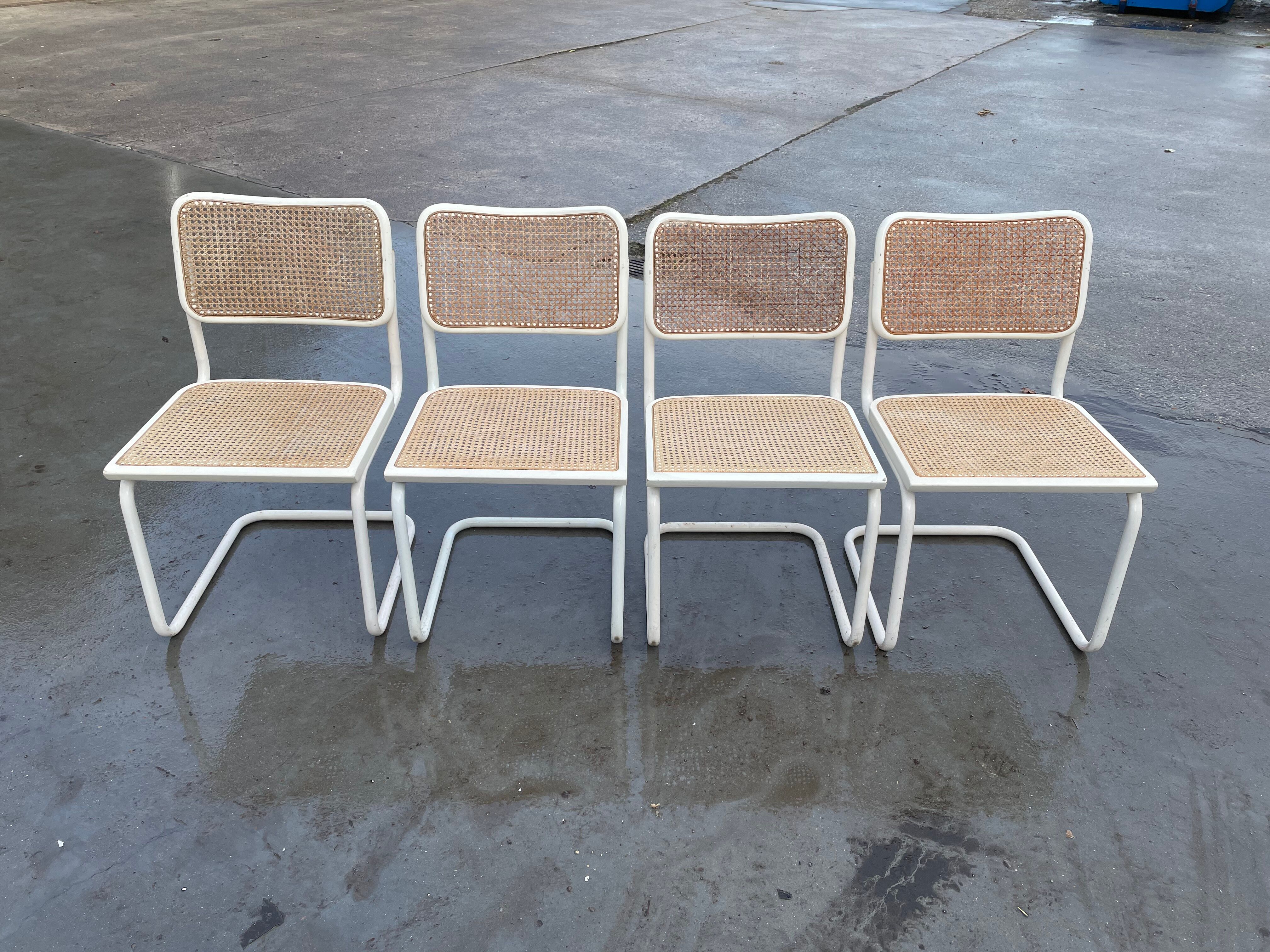 Set of 4 Cesca Model chairs by Marcel Breuer