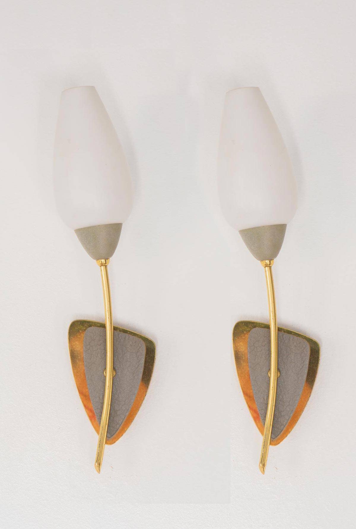 Pair of 50s midcentury modern wall lights