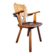 Fauteuil brutaliste en bois massif