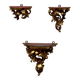 Set of three gilded wood consoles in Rococo style, late 19th century.