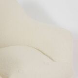 Pair of cocktail armchairs in gilded brass. 1960s.