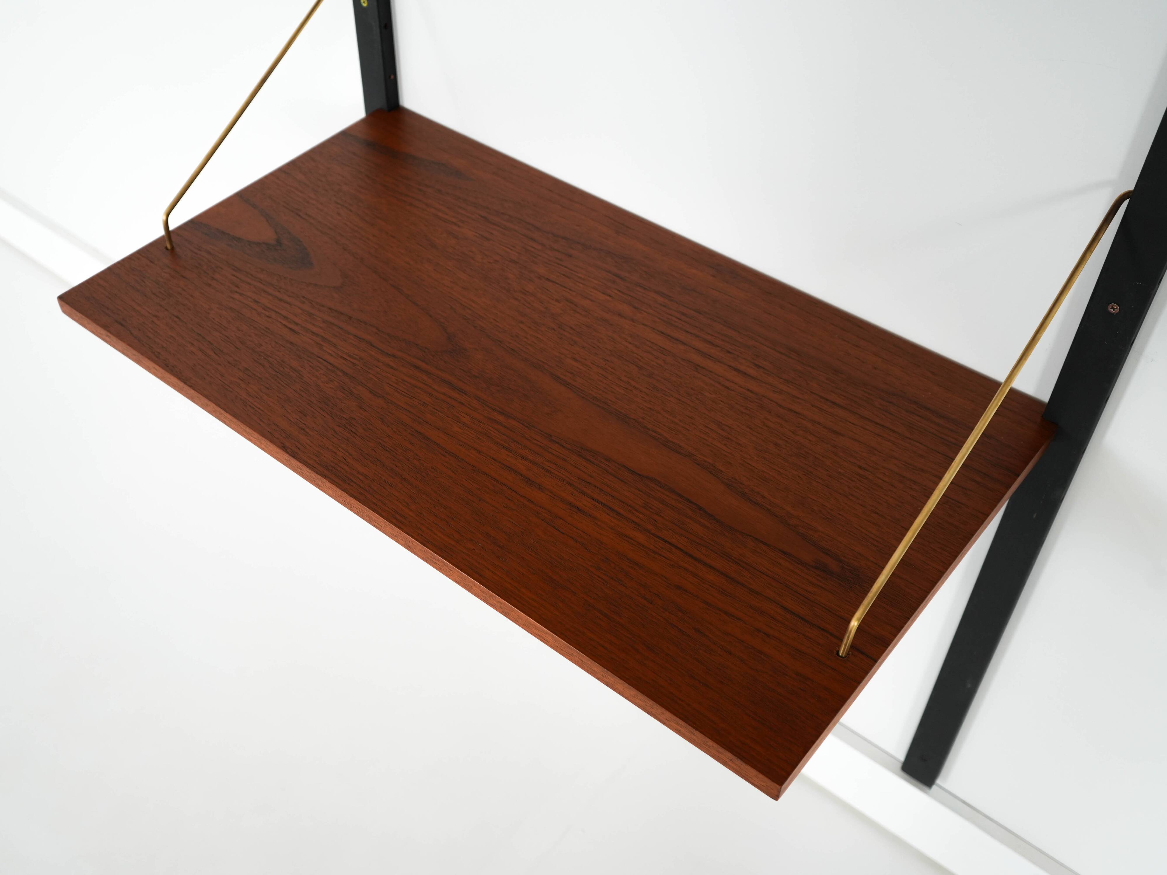 Teak wall unit PS System, Danish design, 1960s, manufactured by Randers Møb