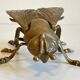 Vintage fly ashtray in patinated metal