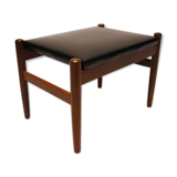 Leather and Danish teak stool