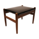 Leather and Danish teak stool