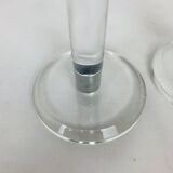 Pair of vintage plexiglass and chrome metal candlesticks