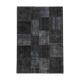 Handmade anatolian overdyed 171 cm x 247 cm black patchwork carpet