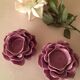 Duo of porcelain flower candle holders, old pink color