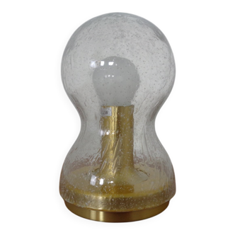 Iceglass & Brass Table Lamp from Doria Leuchten, 1960s