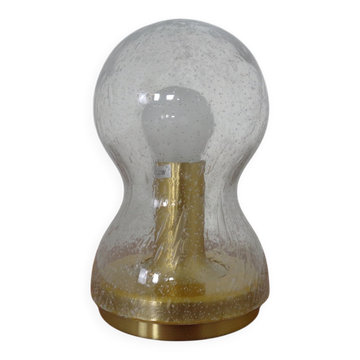 Iceglass & Brass Table Lamp from Doria Leuchten, 1960s