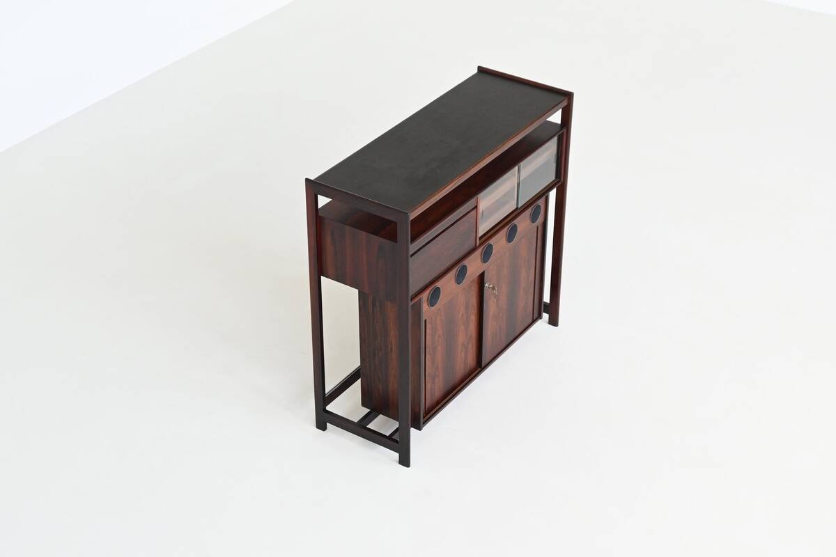 Knud Bent dry bar in rosewood Dyrlund Denmark 1960