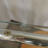 Table in metal chrome and glass 1970