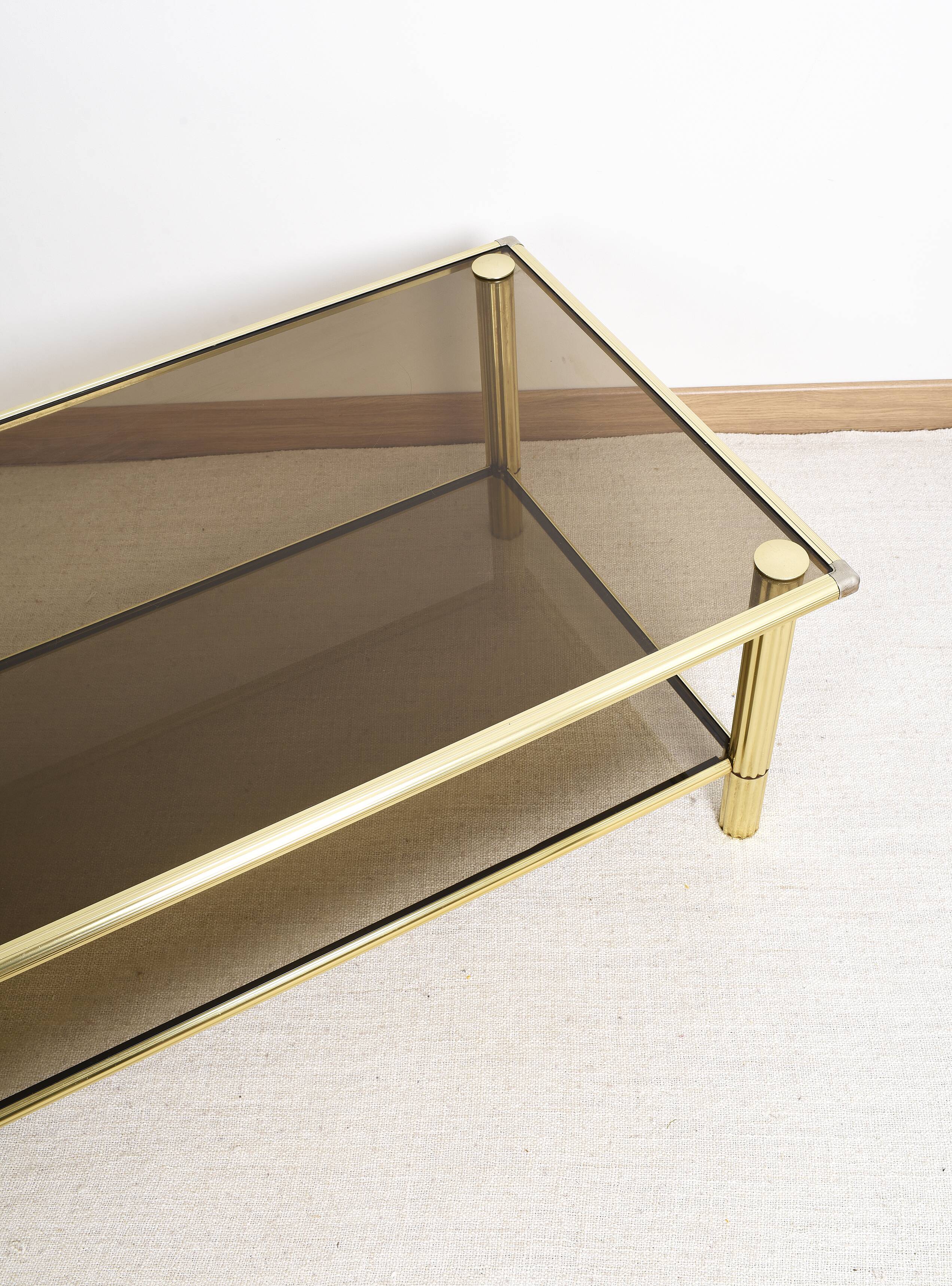 Golden brass coffee table