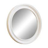 Round wall mirror by Carrara & Matta, white plastic bezel, Italian 1970s vintage