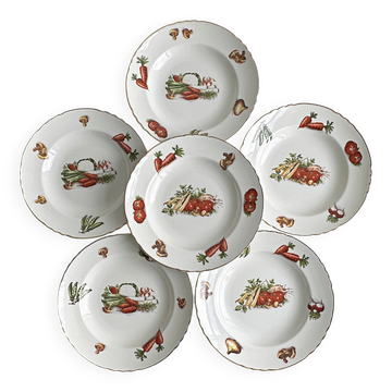 Set of 6 antique French plates