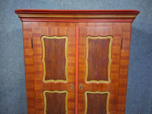 Armoire Alsacienne en bois polychrome – XIXe siècle