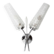 Applique double 1960 chrome et verre et pointe transparente