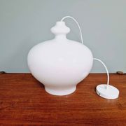 Large Scandinavian suspension light in white opaline, H.A. Jakobsson, 1960