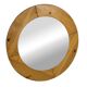 Vintage 70s round pine mirror Swedish design
