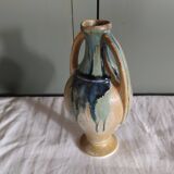 Ancien vase amphore en grès émaillé flammé