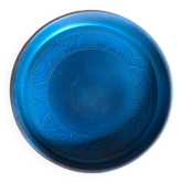 Vintage blue ceramic saucer dish bowl under pot