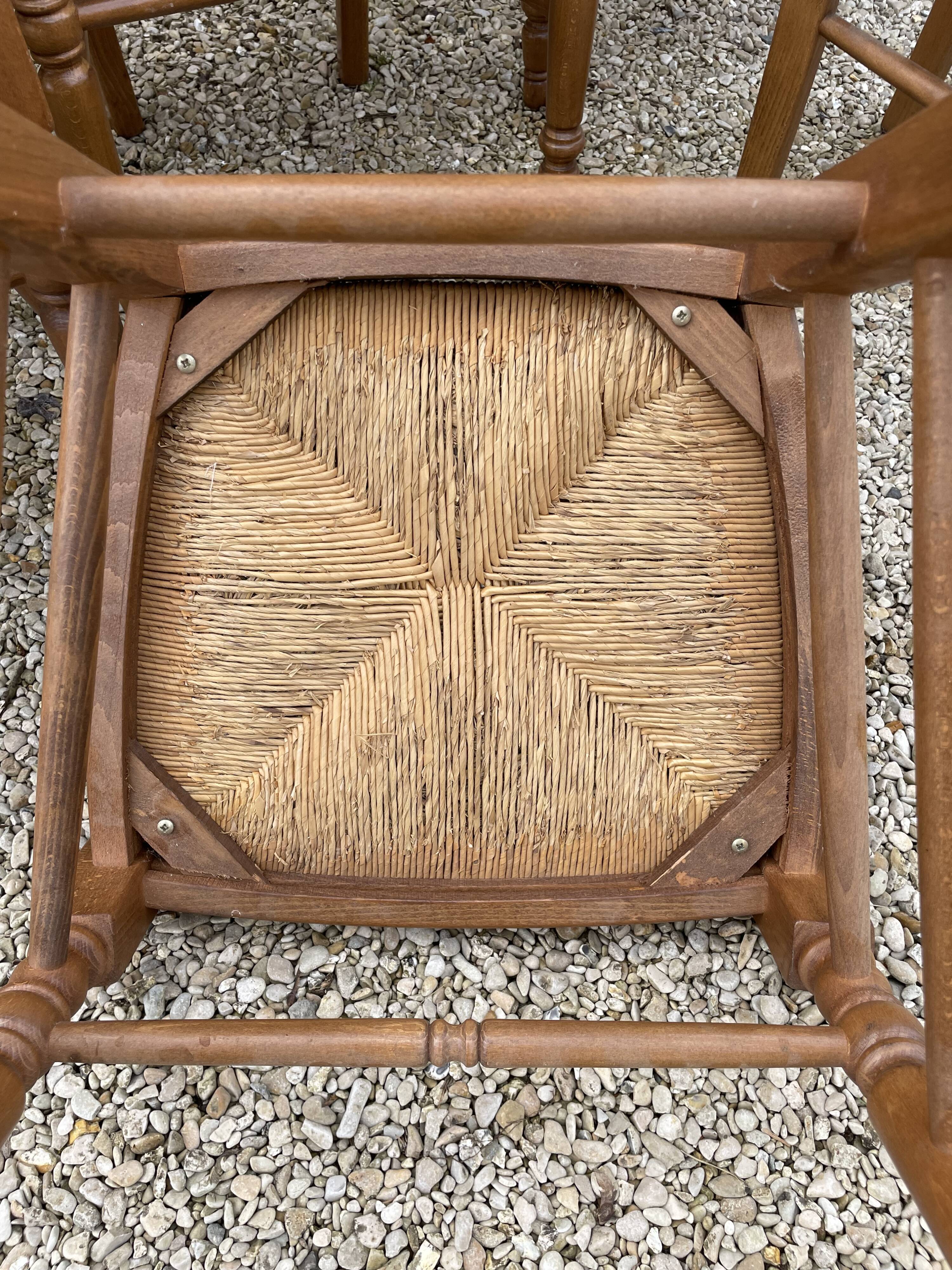 Series of 6 rustic chairs