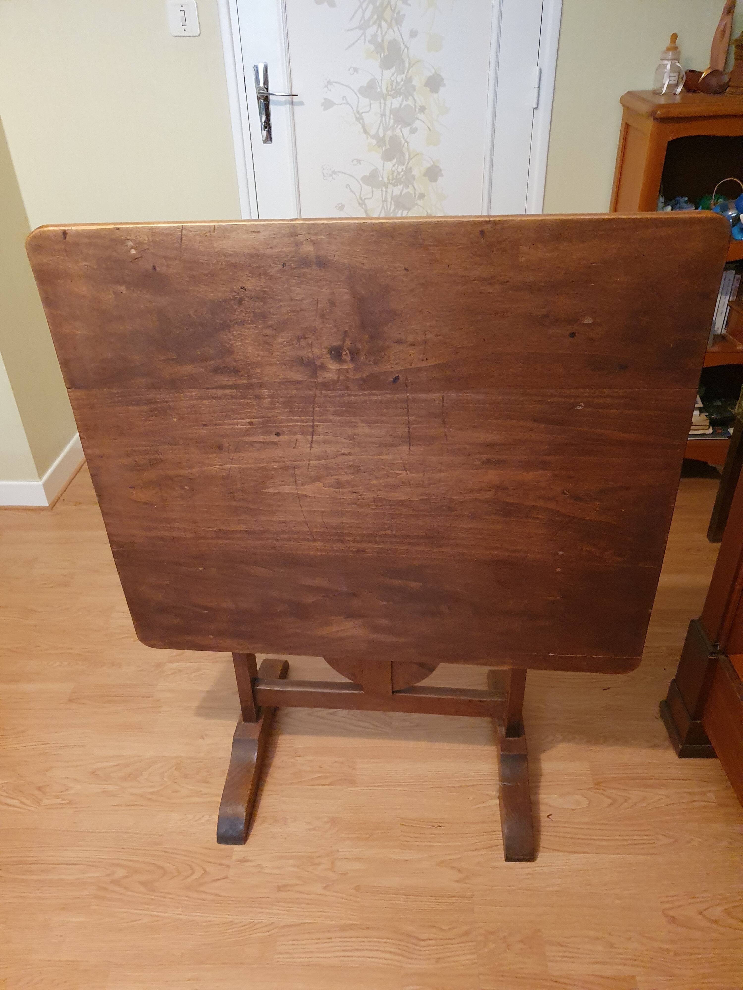 Table lyre pliante dite de vigneron