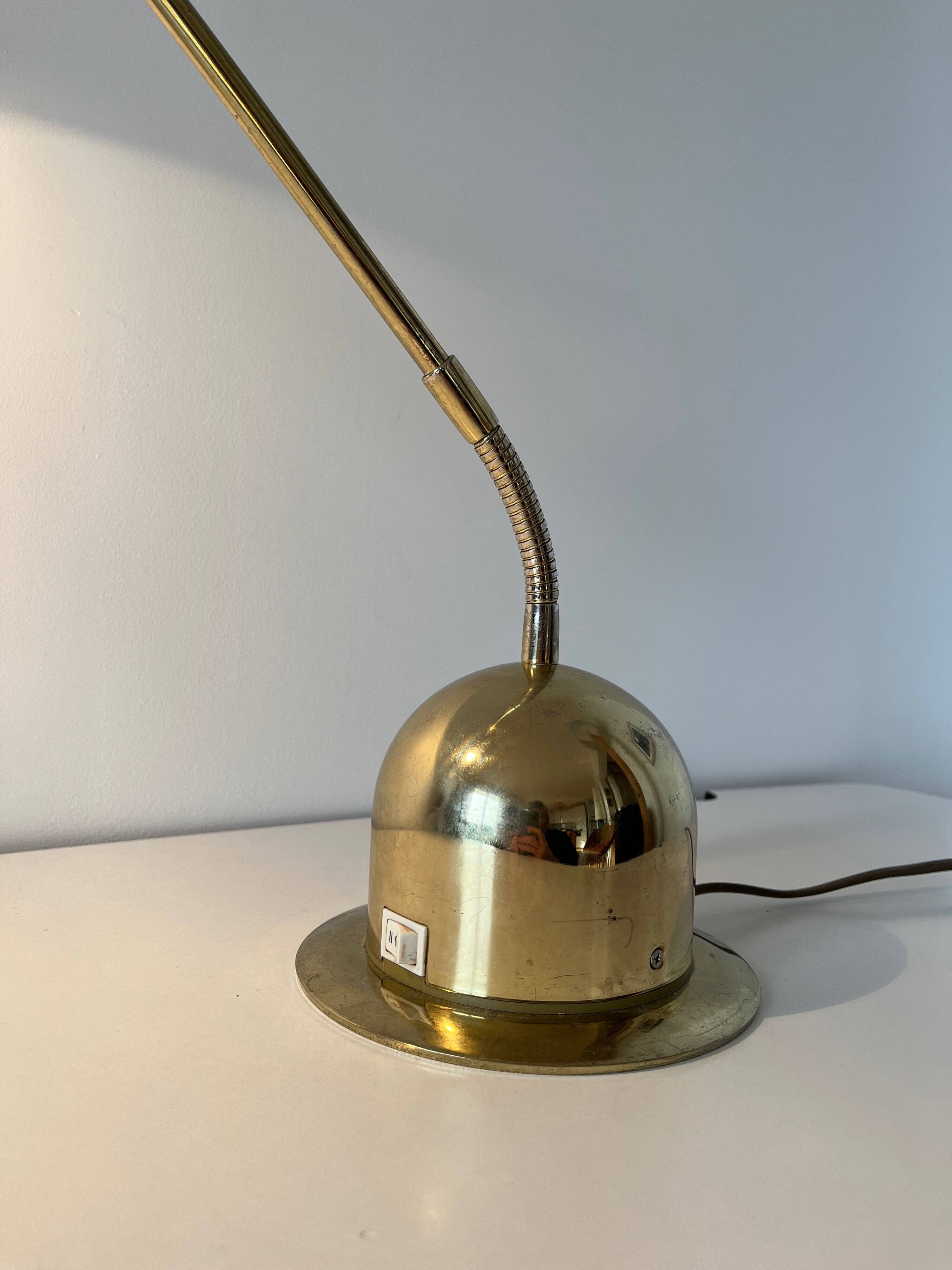 1980s brass articulated desk lamp