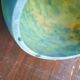 Blue-yellow marbled glass tulip in colochinte - signed