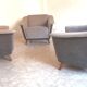 Trio armchairs club 50s grey