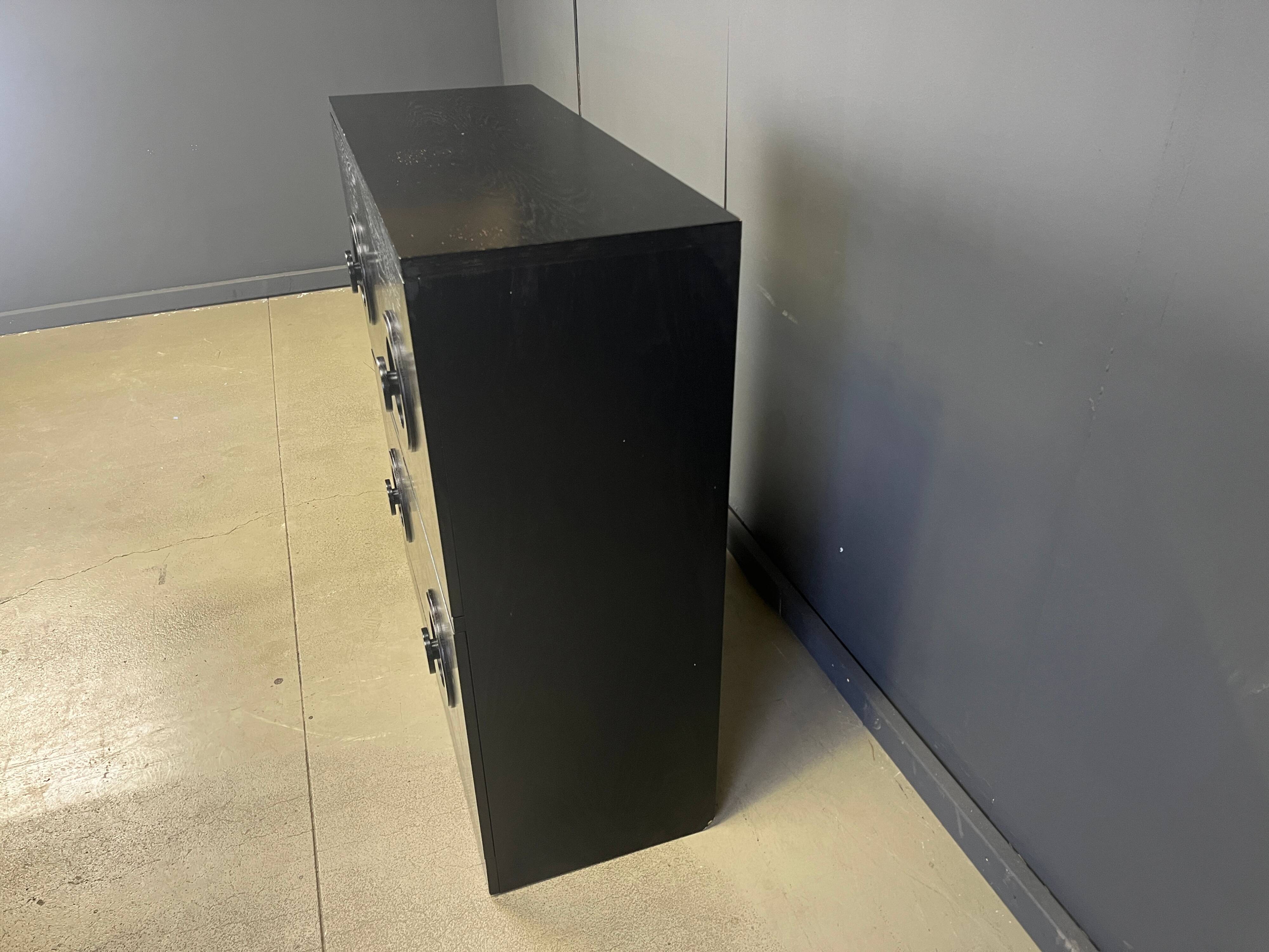 Black brutalist bar cabinet, 1970s