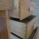 Vintage modernist desk - 5 drawers - shelf - 1950s - closure mechanism