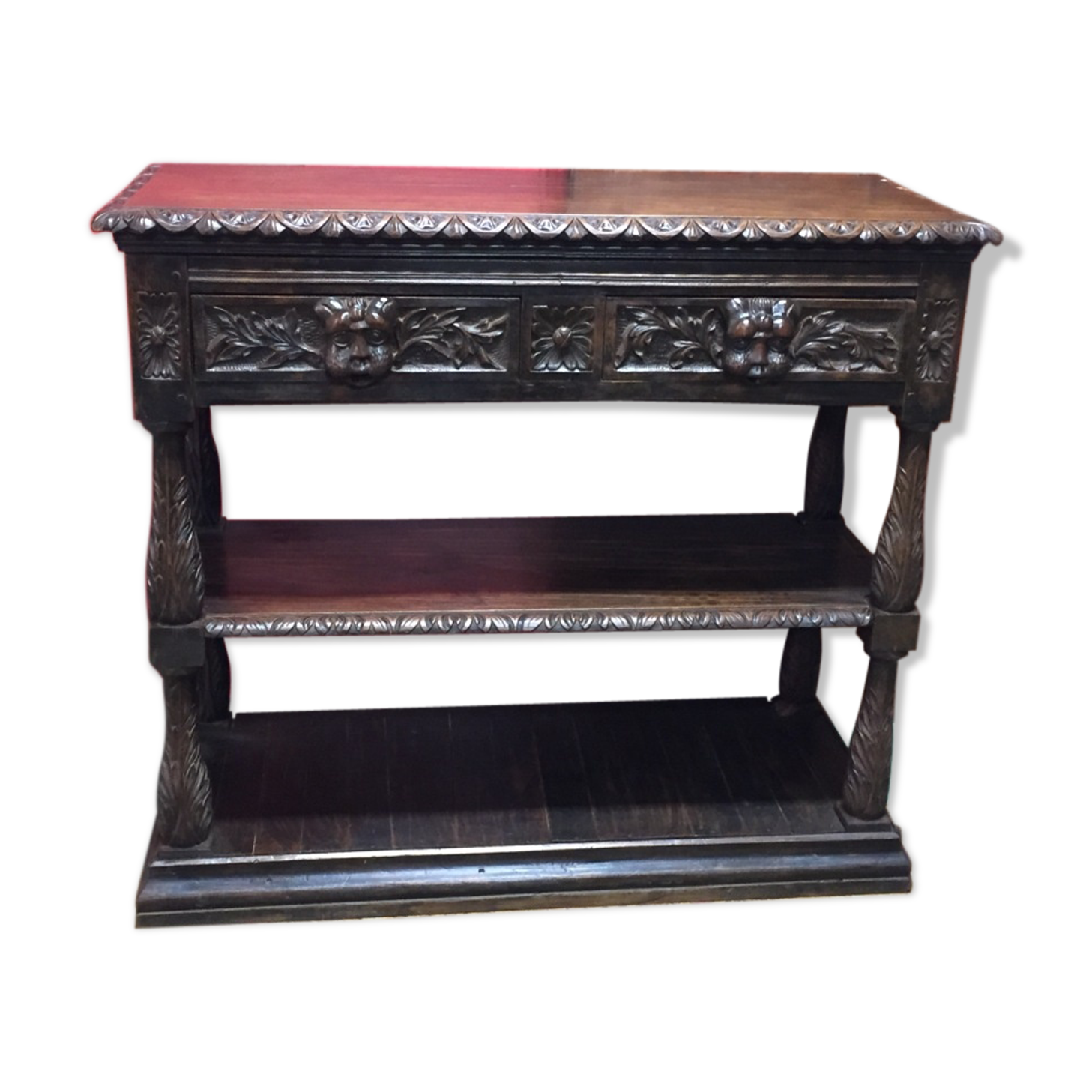Console Louis XIII en chêne du XIXème siècle