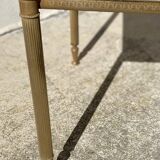 small side table with 2 brass and marble tops, vintage 1960