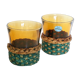 Set of two Duralex smoked glass in their braided holder