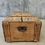 Coffre ancien table basse XIXe siècle 57x152 cm