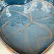 Small "Heart" dish or large blue glazed ceramic catchall.