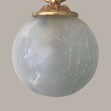 Applique murale main dorée et globe en verre