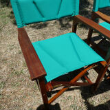 Lot of 6 foldable chairs in solid teak Roland Vlaemynck