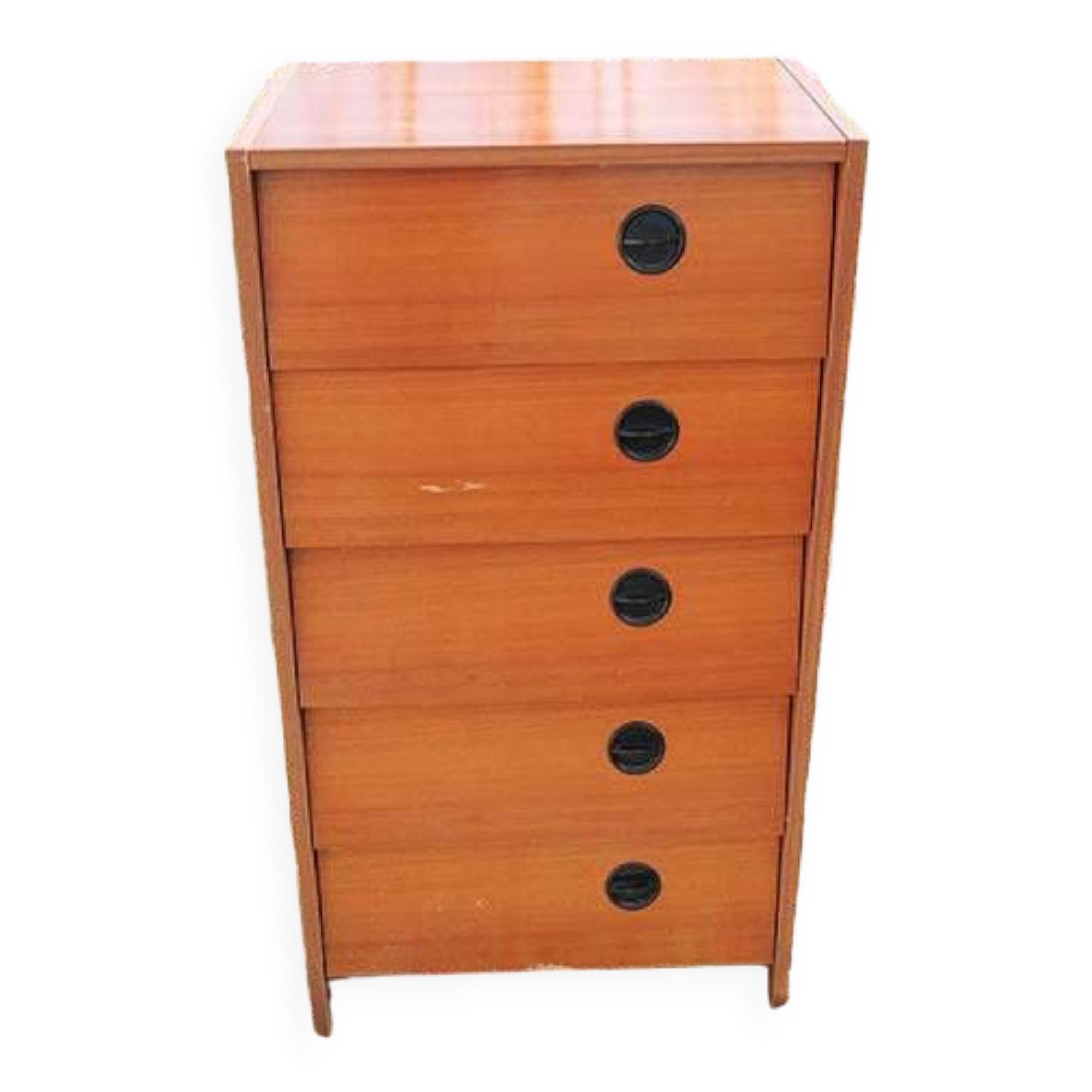 Old Shoe Cabinet with 5 Wooden Lockers