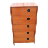 Old Shoe Cabinet with 5 Wooden Lockers
