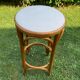 3 tabourets de bar en bois courbé et assise tissu
