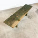 Green painted wooden farmhouse bench