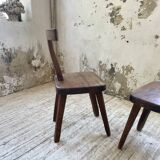 Pair of Aranjou elm “T” chairs
